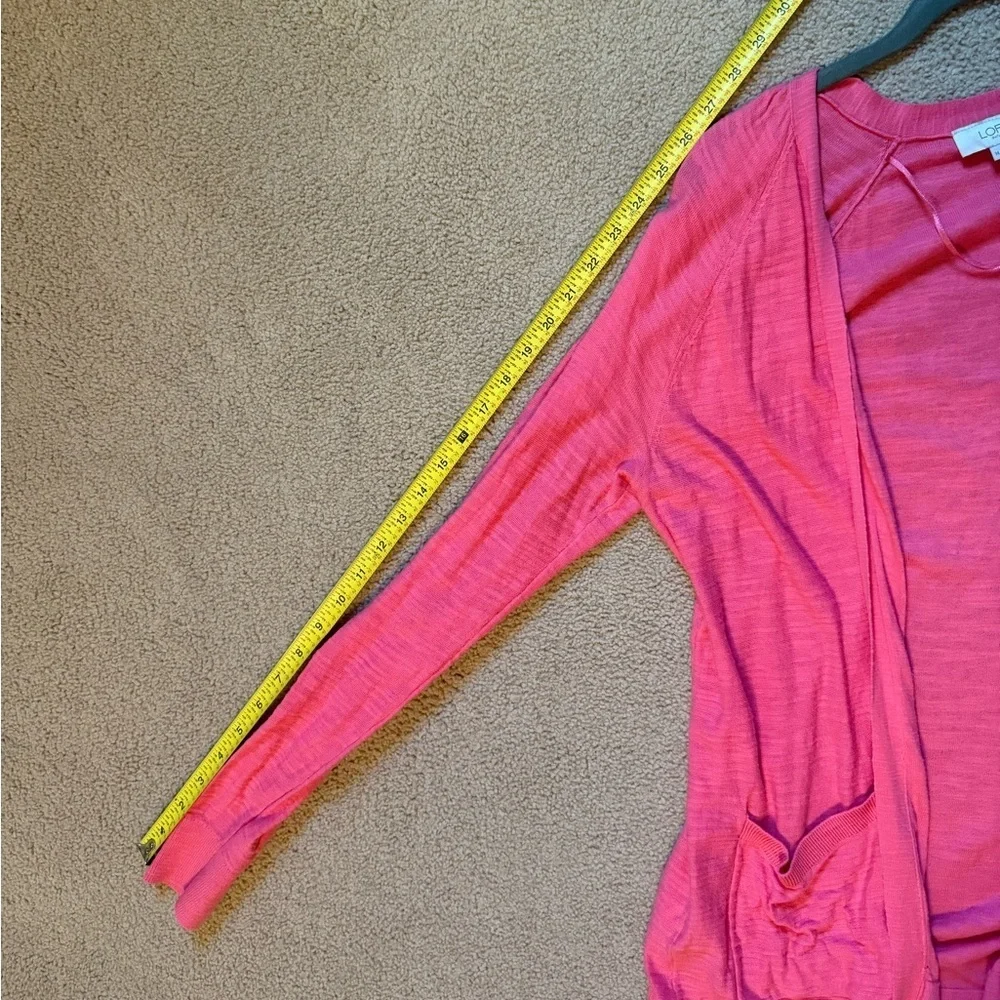 Loft Outlet | Coral Pink Open Cardigan | 100% Cotton | Size M - Picture 7 of 7